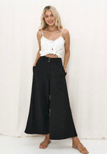 Load image into Gallery viewer, ALEXANDRIA TAILORED LINEN PANTS - BLACK