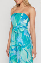 Load image into Gallery viewer, ABSTRACT SPLIT LEG JUMPSUIT - BLUE