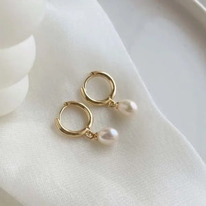 FRESHWATER PEARL HOOP EARRINGS