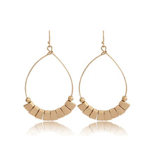 Load image into Gallery viewer, WATER DROP GOLD HOOP EARRINGS