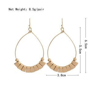 WATER DROP GOLD HOOP EARRINGS