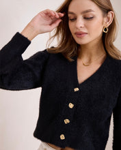 Load image into Gallery viewer, ADDIE BOLERO KNIT CROP CARDIGAN - BLACK