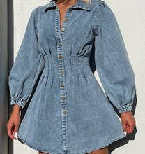 Load image into Gallery viewer, INDIGO DENIM DRESS