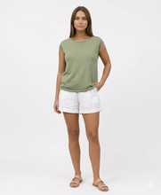 Load image into Gallery viewer, SUNNY GIRL COTTON KNIT TOP - OLIVE