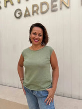 Load image into Gallery viewer, SUNNY GIRL COTTON KNIT TOP - OLIVE