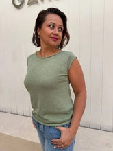 Load image into Gallery viewer, SUNNY GIRL COTTON KNIT TOP - OLIVE