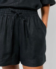 Load image into Gallery viewer, CALLIE LINEN SHORTS &amp; TOP SET - BLACK