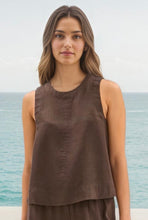 Load image into Gallery viewer, CALLIE LINEN SHORTS &amp; TOP SET - BROWN
