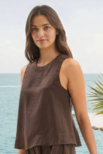 Load image into Gallery viewer, CALLIE LINEN SHORTS &amp; TOP SET - BROWN
