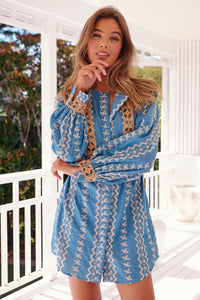 JAASE MOONSTONE SHIRT DRESS - BOHEMIAN BLUES