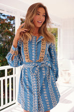 Load image into Gallery viewer, JAASE MOONSTONE SHIRT DRESS - BOHEMIAN BLUES