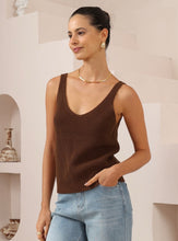 Load image into Gallery viewer, FAITH KNIT TANK - BROWN