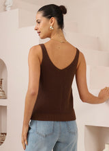Load image into Gallery viewer, FAITH KNIT TANK - BROWN