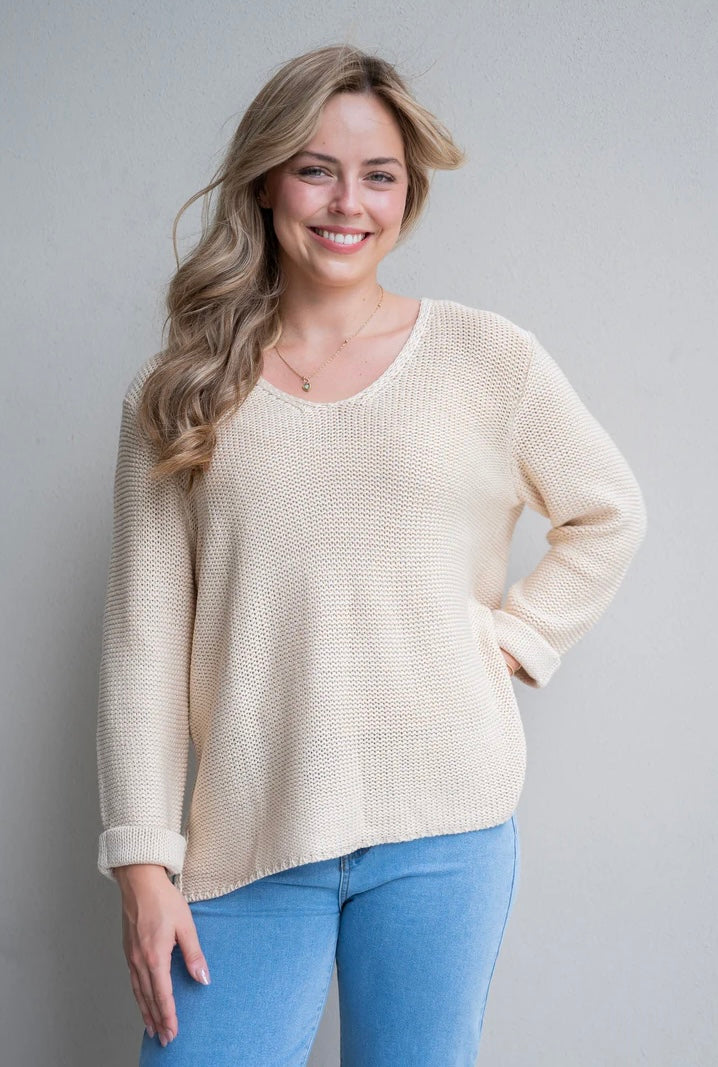 MAYA KNIT JUMPER - BEIGE - SILVER WISHES