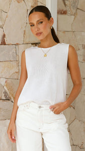 SPRING TANK IN WHITE - LITTLE LIES