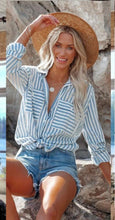 Load image into Gallery viewer, CASEY STRIPE SHIRT - BLUE