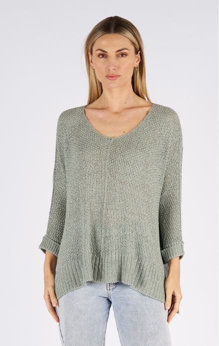 CLEO KNIT JUMPER - DUSTY KHAKI