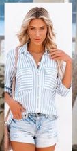 Load image into Gallery viewer, CASEY STRIPE SHIRT - BLUE