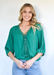SUNSHINE COAST TOP - EMERALD GREEN