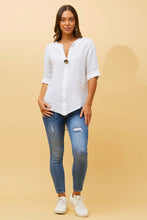 Load image into Gallery viewer, PALERMO ITALIAN LINEN TOP - WHITE