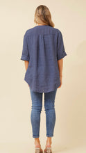 Load image into Gallery viewer, PALERMO ITALIAN LINEN TOP - LIGHT NAVY