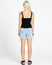 Load image into Gallery viewer, KATE STRETCH V NECK COTTON TANK - BLACK