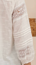Load image into Gallery viewer, HARMONY WHITE LACE COTTON BLOUSE