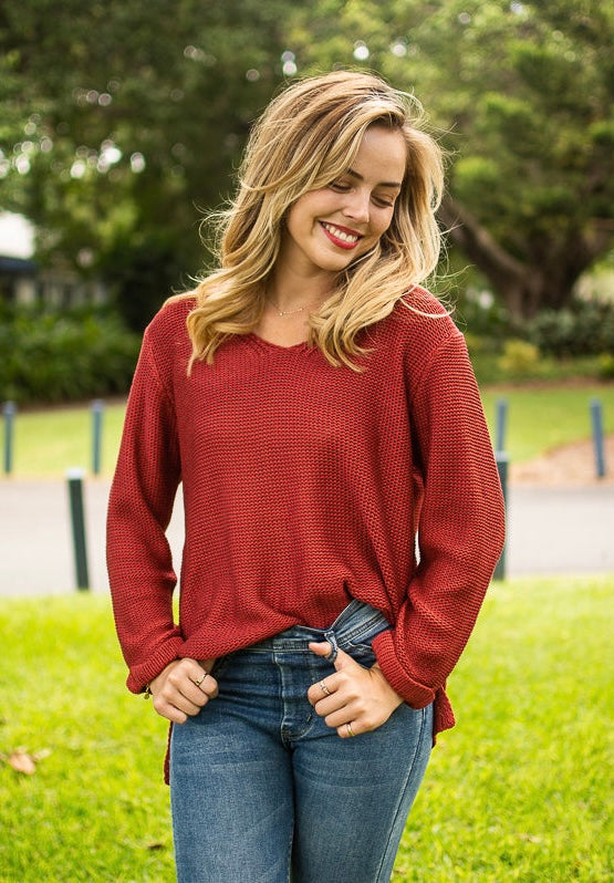 Rust sale knit jumper