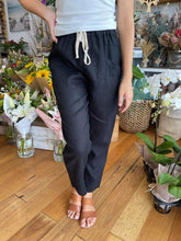 Load image into Gallery viewer, LITTLE LIES LUXE LINEN PANTS - BLACK