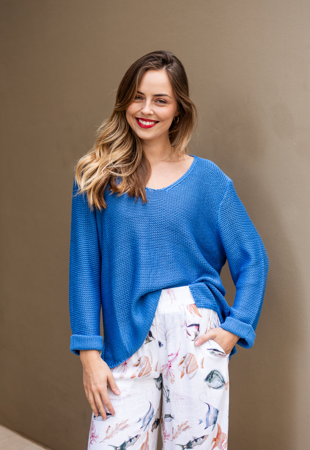 MAYA KNIT JUMPER - BLUE - SILVER WISHES