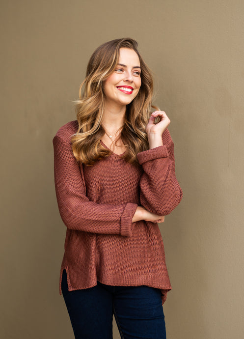 MAYA KNIT JUMPER - BROWN - SILVER WISHES