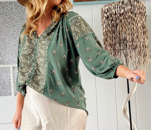 JAASE VIRIDIAN MONTIE BLOUSE