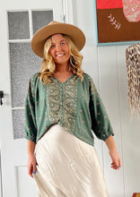 Load image into Gallery viewer, JAASE VIRIDIAN MONTIE BLOUSE