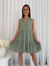 Load image into Gallery viewer, CHARLOTTE KHAKI LINEN DRESS