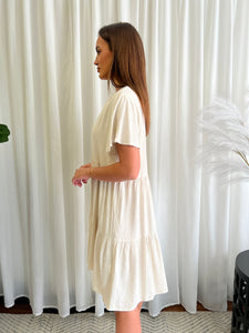 DALIA LINEN DRESS - NATURAL