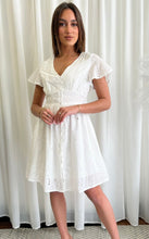 Load image into Gallery viewer, NATALIE BRODERIE ANGLAISE DRESS - WHITE