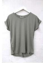 Load image into Gallery viewer, LITTLE LIES ROLL SLEEVE TEE - KHAKI