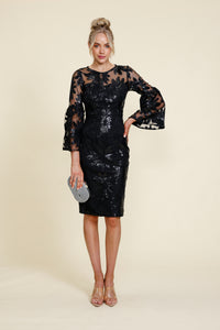 DEMI BELL SLEEVE DRESS - HONEY & BEAU - small sizing go up a size