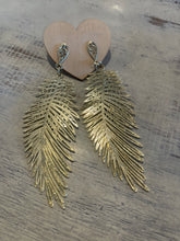 Load image into Gallery viewer, GOLD LEAF DROP EARRINGS