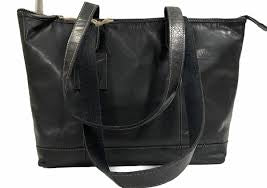 ROXY LEATHER SHOPPER BAG IN BLACK BY RUGGED HIDE