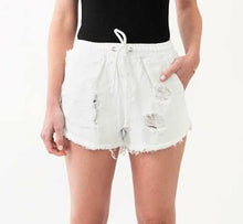 Load image into Gallery viewer, COUNTRY DENIM JOGGER SHORTS - WHITE