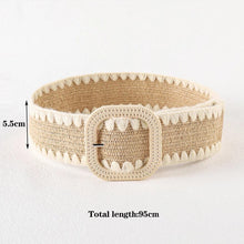 Load image into Gallery viewer, AZTEC CREAM WOVEN BRAIDED PATCHWORK BELT WITH BUCKLE