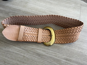 CORA LEATHER BELT - NUDE