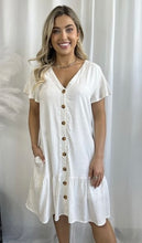 Load image into Gallery viewer, KYLIE LINEN DRESS - WHITE