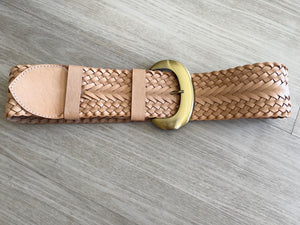 CORA LEATHER BELT - NUDE