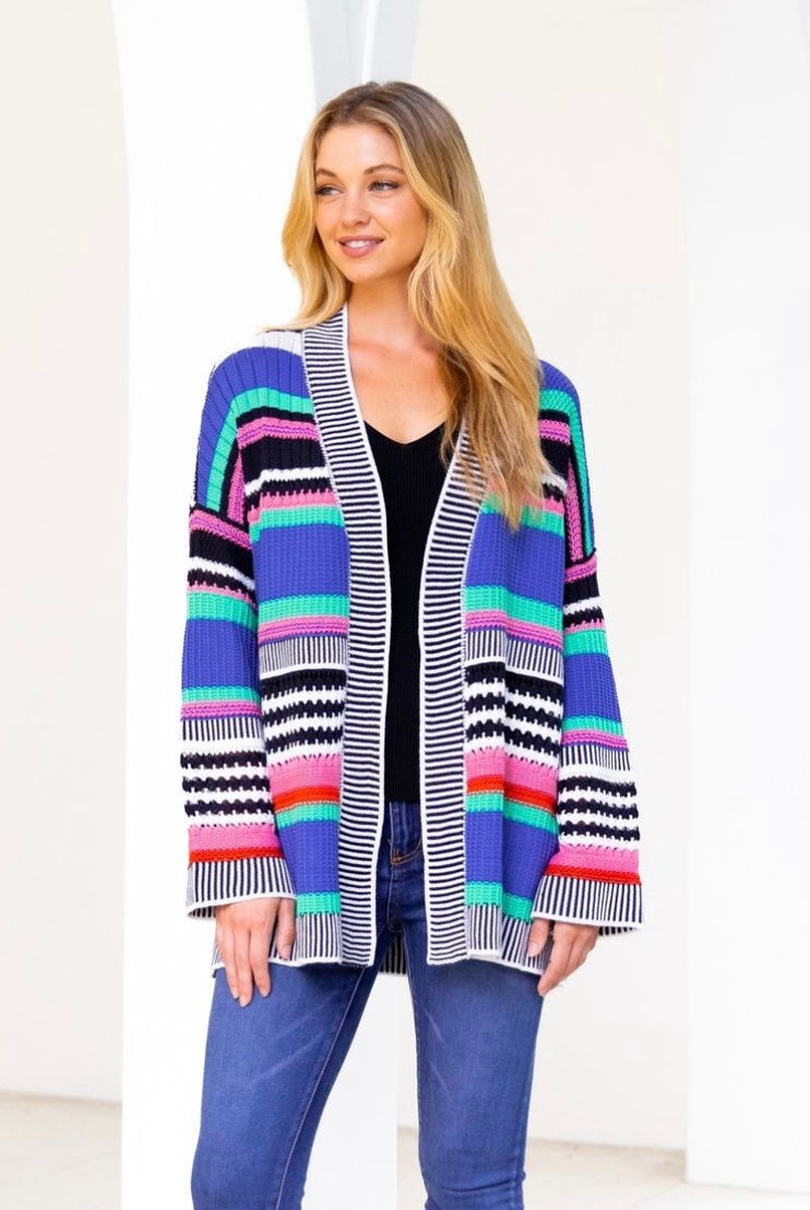 CANDY STRIPE KNIT CARDIGAN - LABEL OF LOVE