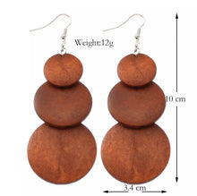 Load image into Gallery viewer, NATURAL WOOD PENDANT EARRINGS