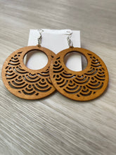 Load image into Gallery viewer, WOODEN BOHO CARVED EARRINGS
