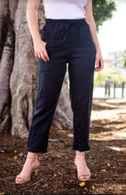 Load image into Gallery viewer, HONOUR LINEN PANTS - NAVY