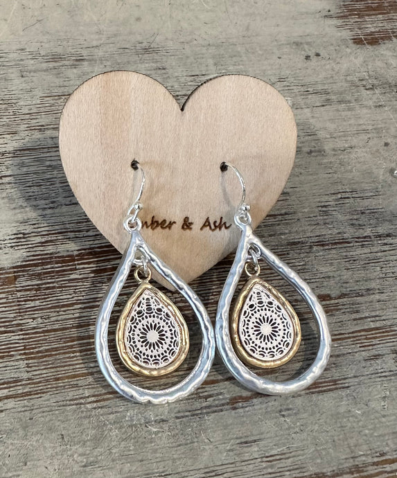 DREAMCATCHER TEARDROP EARRINGS - SILVER